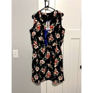 NICOLE MILLER WOMEN'S DRESS, SLEEVELESS, KNEE-LENGTH, NWT, DRAWSTRING WAIST, LG